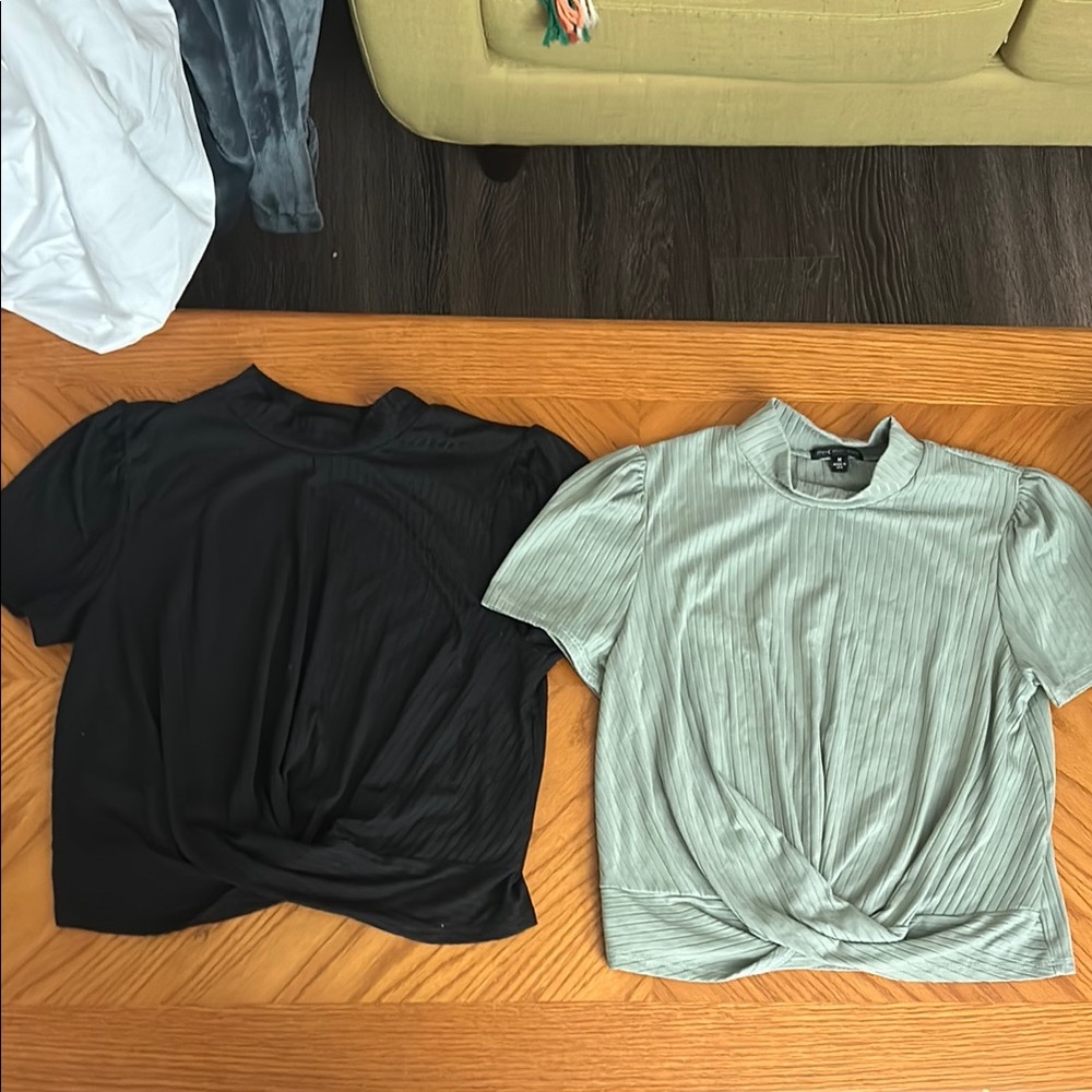 Two matching twist tops